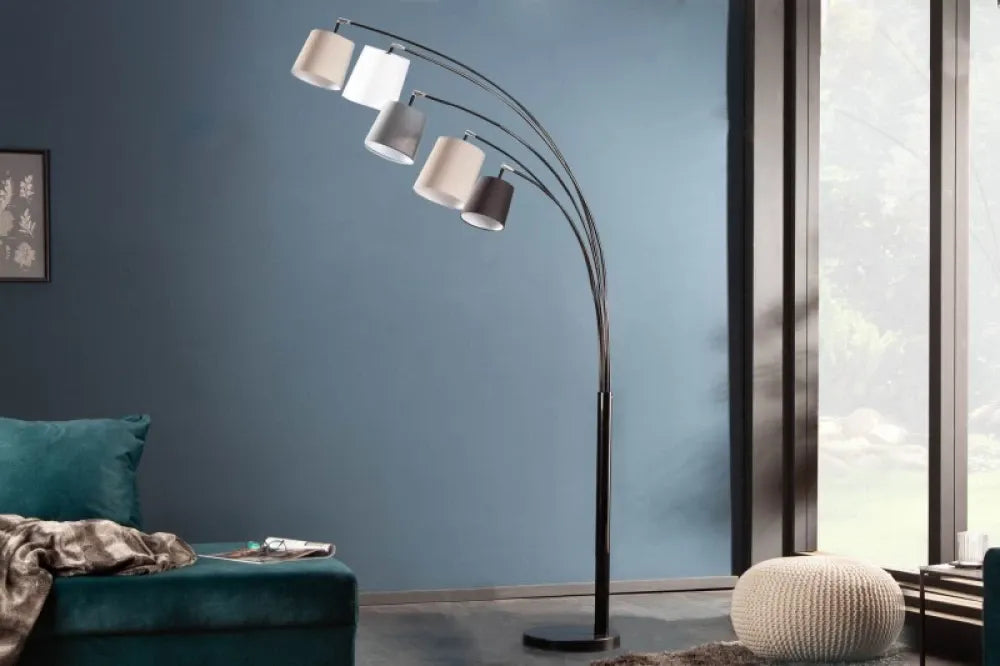 Lampa de podea din Metal Negru si Textil Multicolor H205xL120cm Levels