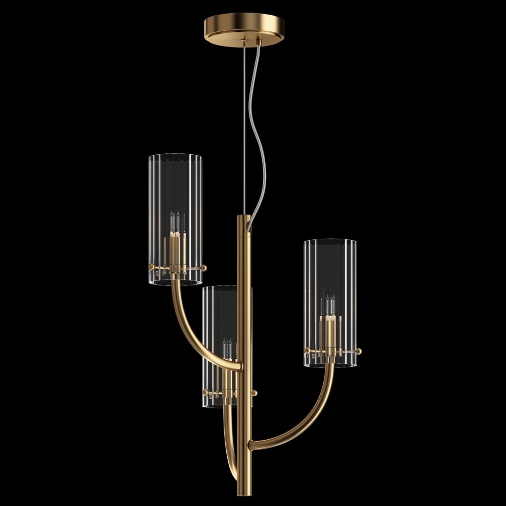 Lustra din Metal si Sticla Alama/ cu 3 becuri G9 40W D35xH198cm Arco