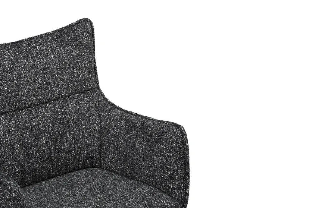 Set 2 scaune rotative tapitat cu Stofa Gri antracit si picioare din Lemn de stejar Maro H94xL58xA64cm VOGUE