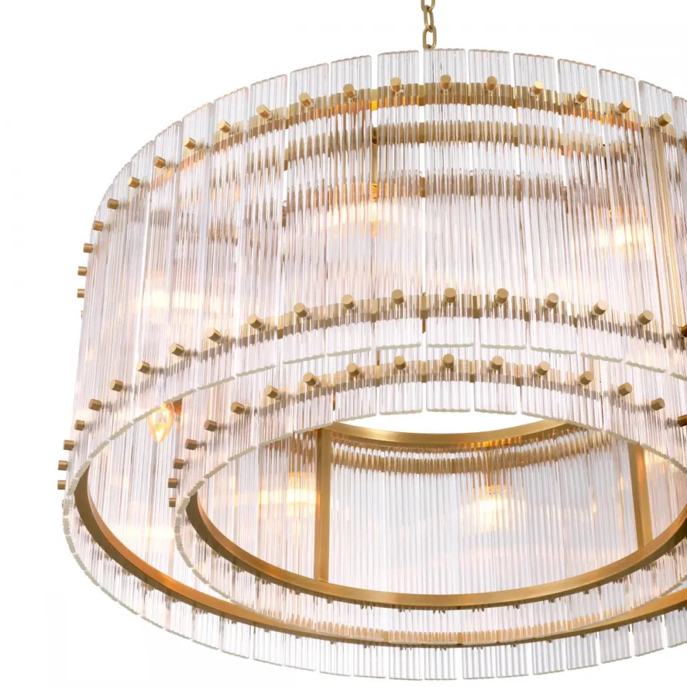 Candelabru din Metal Alama atichizata si Sticla Transparent H43xD94cm Ruby Single Eichholtz