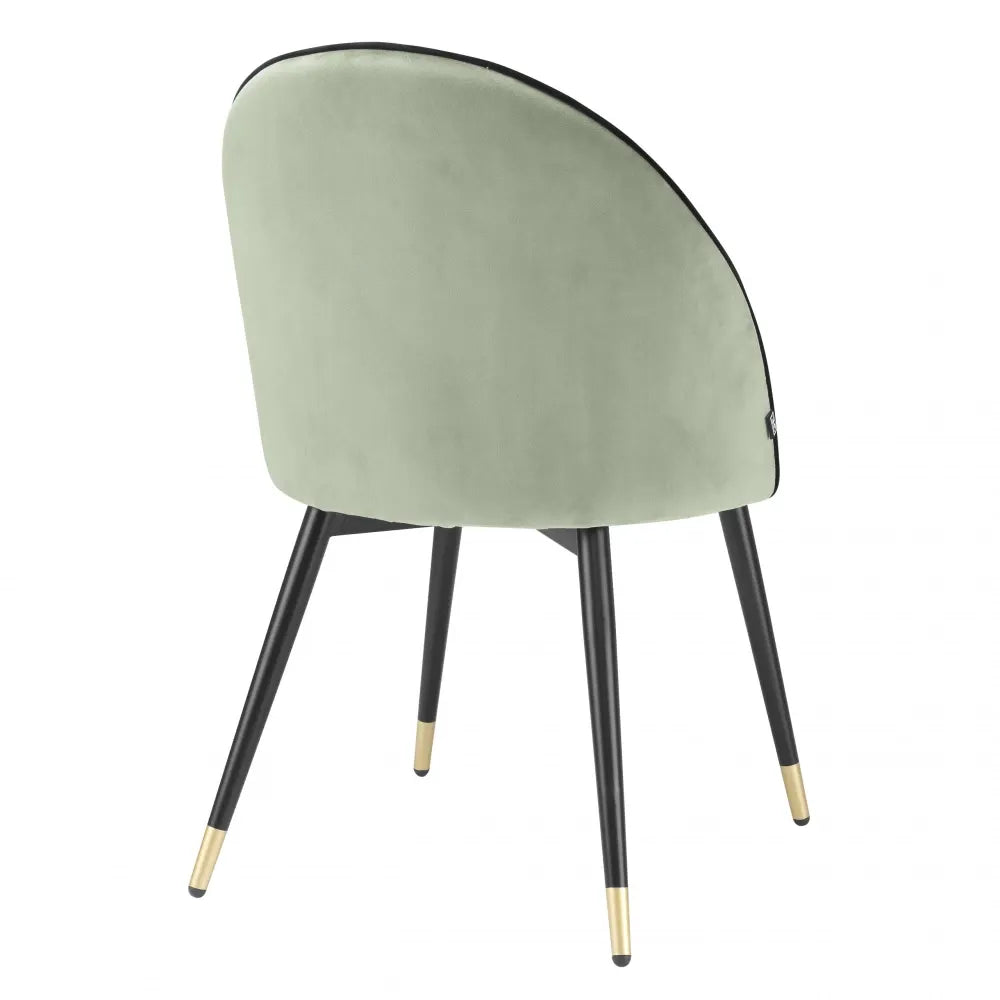 Set 2 scaune tapitat cu Catifea Verde cu picioare din Metal Negru/Auriu H83xL55xA64cm Cooper Eichholtz