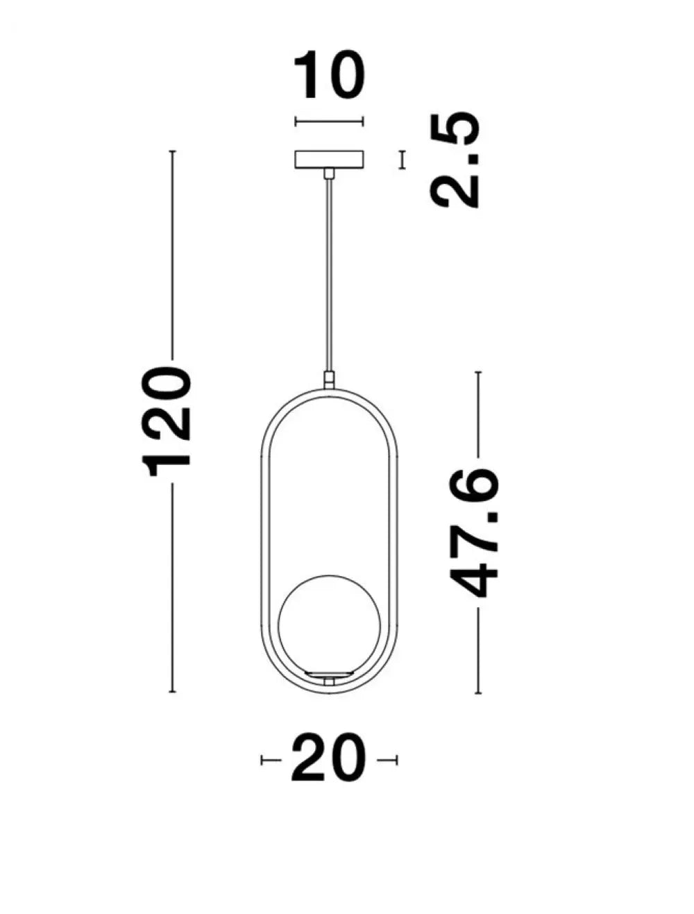 Pendul structura din Metal Auriu si abajur din Sticla Alb H120xL20cm IP20 OBITAR