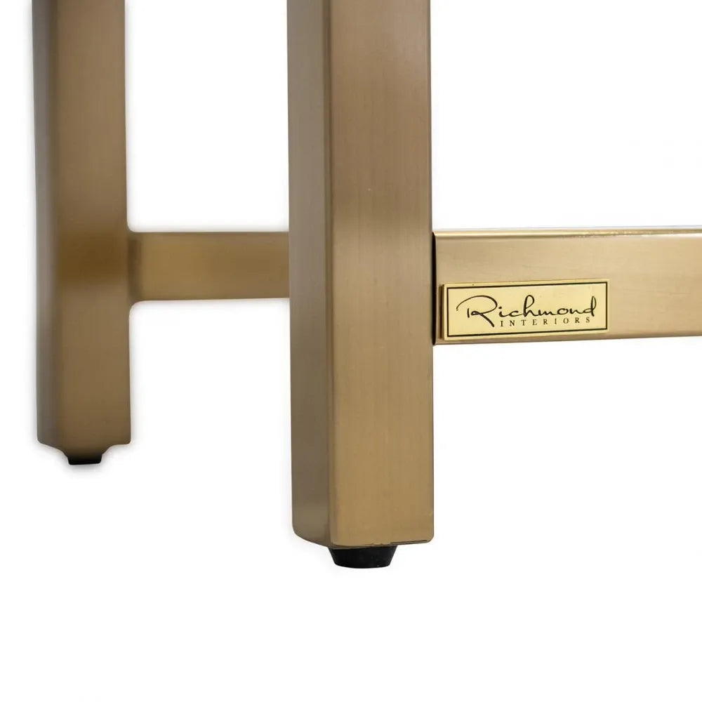 Raft din Sticla securizata Negru si Metal Auriu periat L108xH230cm Magnus Richmond Interiors