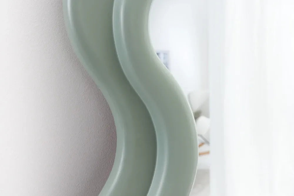 Oglinda cu rama din Poliuretan/MDF Verde H160xL70cm Curvy