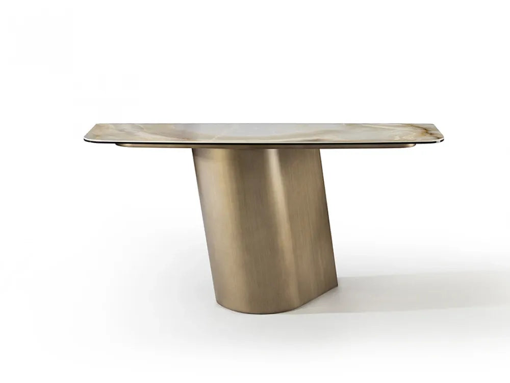 Consola din Metal Alama si Portelan/Sticla Multicolor L150xH75cm Numa