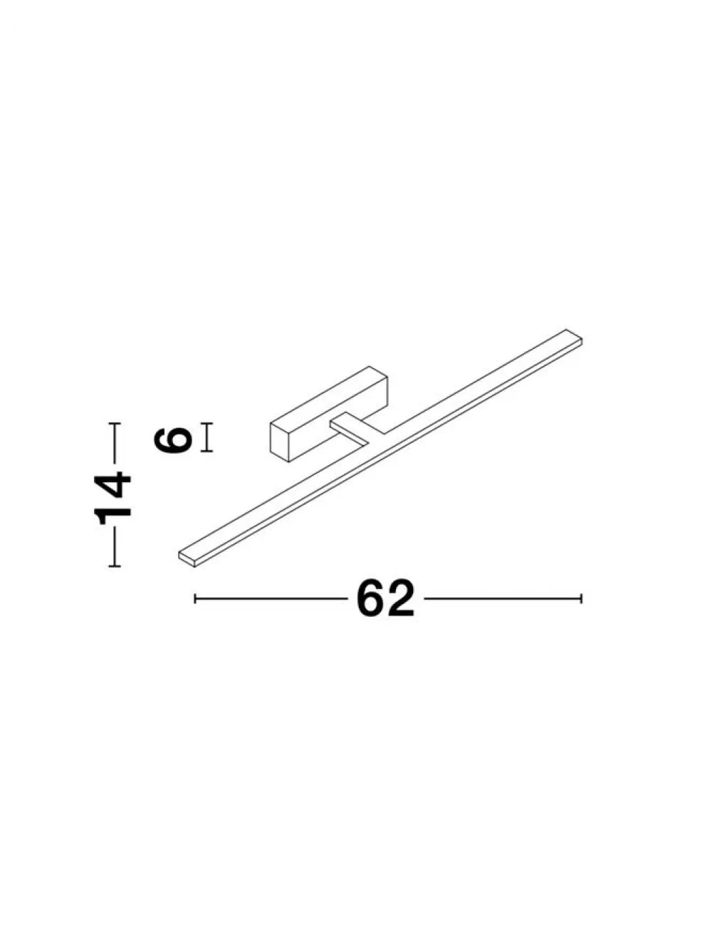 Aplica de perete structura din Aluminiu Alb si abajur din Acrilic Alb H6xL62cm IP44 20W 1615lm 3000k MONDRIAN