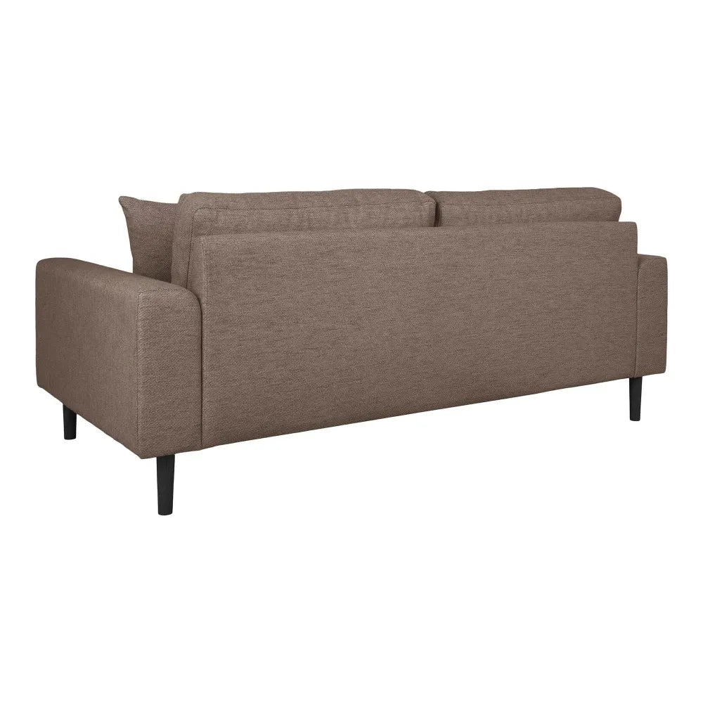 Canapea de 2 locuri cu picioare din lemn de fag maro tapitata cu Stofa Maro L180xH76cm Lido