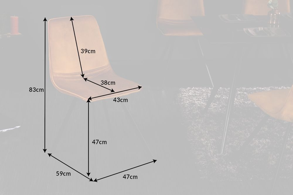 Set 4 scaune tapitat cu Catifea Galben cu picioare din Metal Negru H83xL47xA59cm Amsterdam
