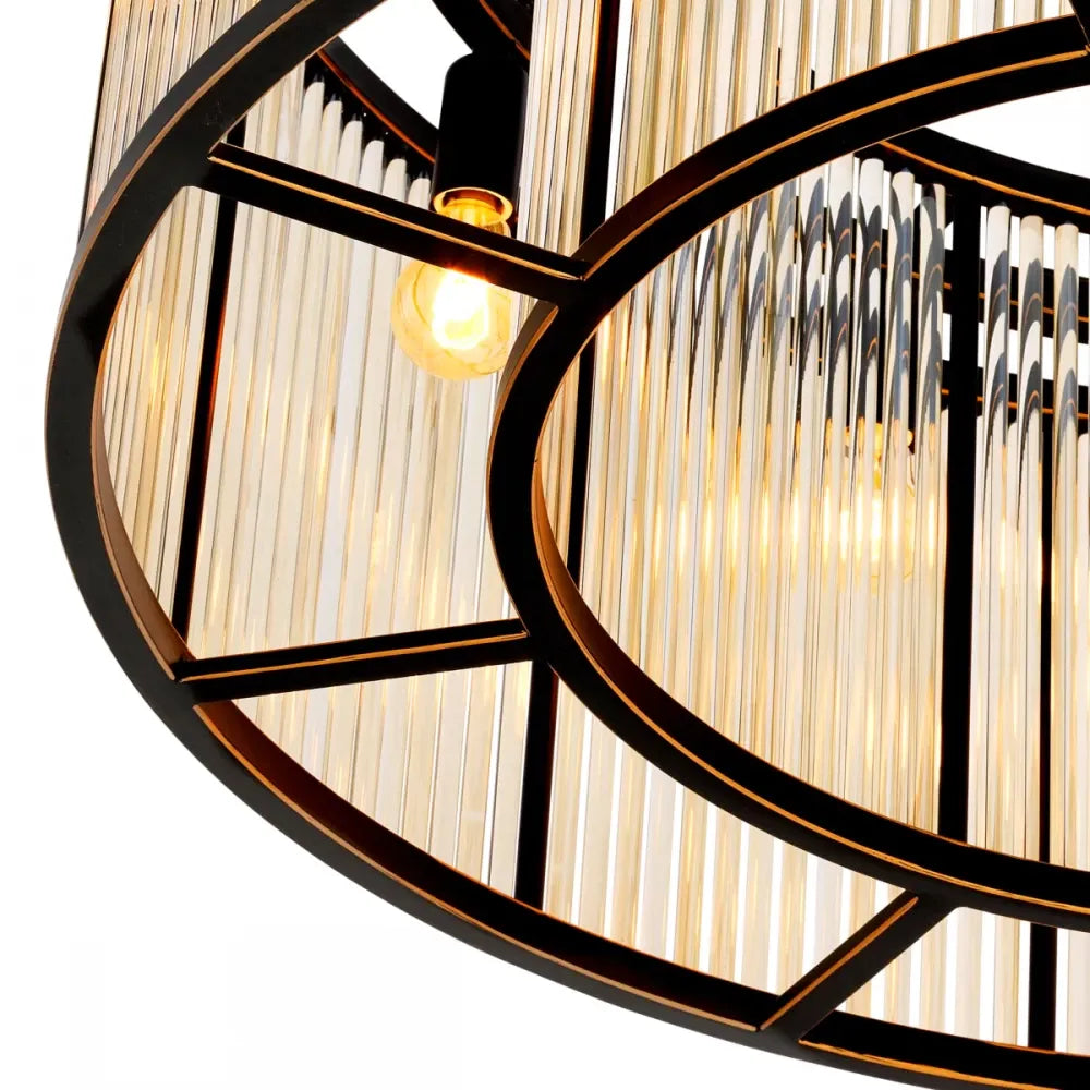 Plafoniera din Metal Bronz si Sticla Transparent H61xD80cm Bernardi L Eichholtz
