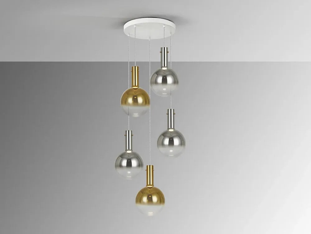 Candelabru din Metal Alb si Sticla Multicolor H250xD55cm Matices