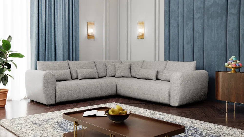 Coltar simetric tapitat cu Chenille Sajma 15 Bej L306x306cm Trezzo