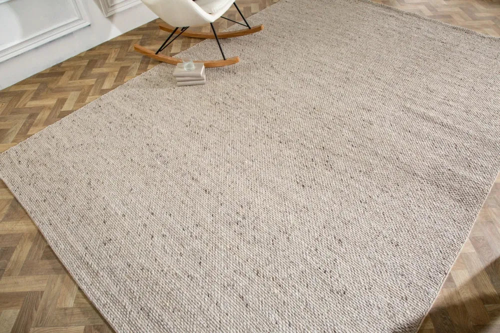 Covor din Lana/Poliester Gri L350cm Wool