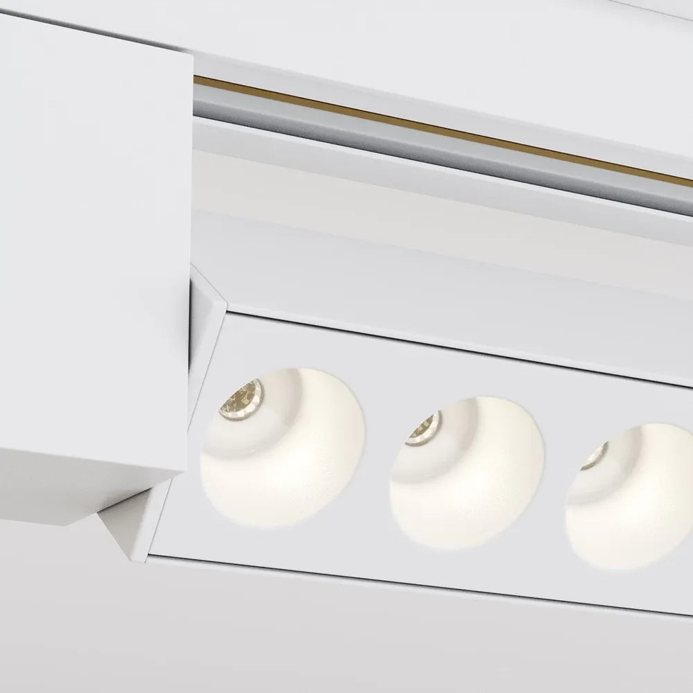 Spot dreptunghiular pentru sina Unity din Aluminiu Alb H6xL60cm IP 20 20W 1500lm 3000k Points Rot