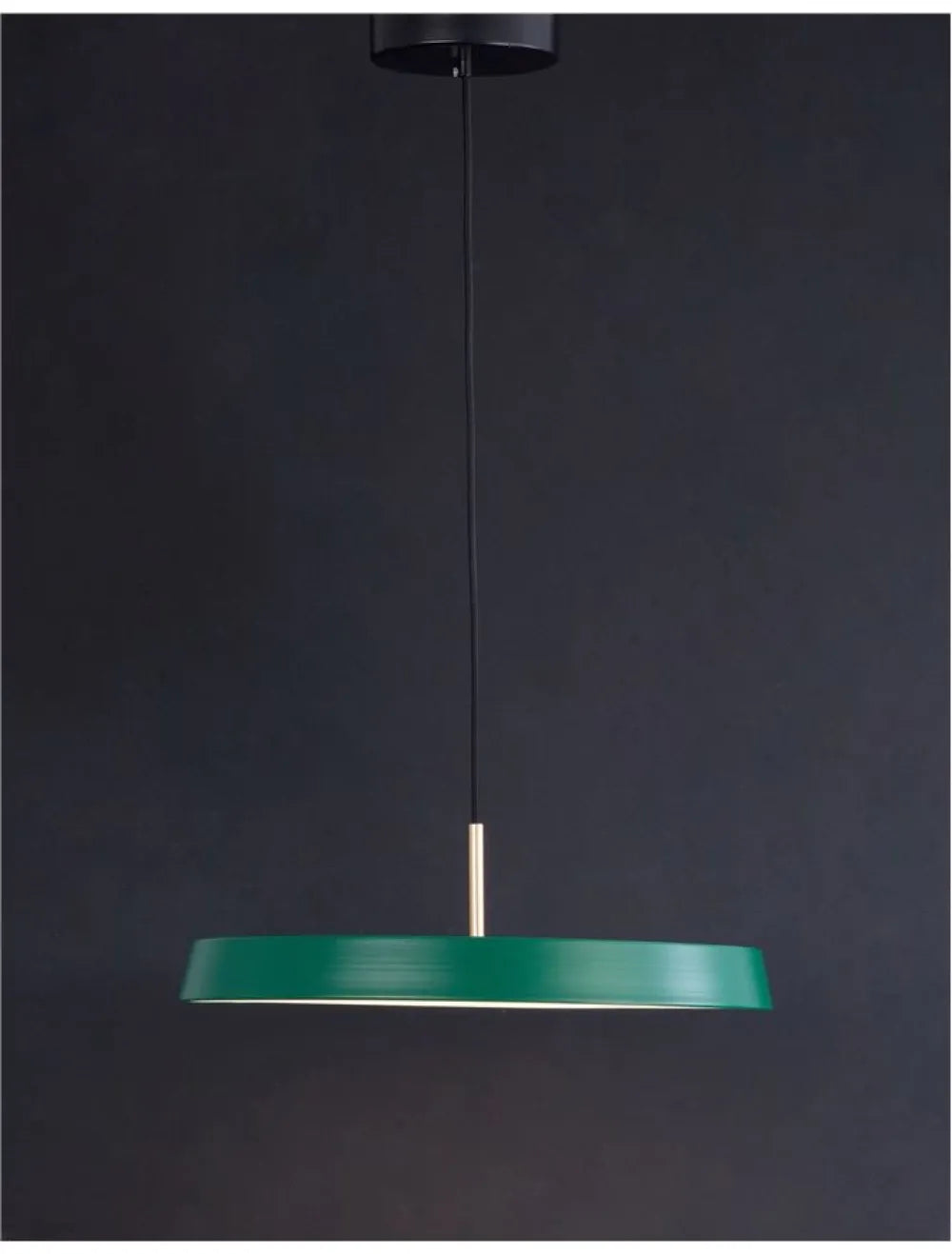 Pendul structura din Aluminiu Verde si abajur din Acrilic Alb H120xL50cm IP20 35W 2662lm 3000k VETRO