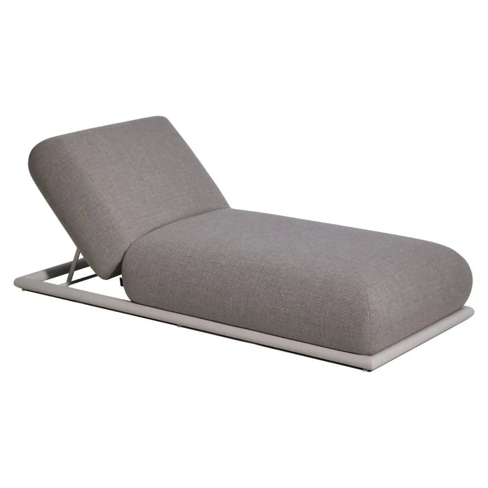 Sezlong de exterior din Stofa Grej si Metal Alb L196xH36cm Sullivan Richmond interiors