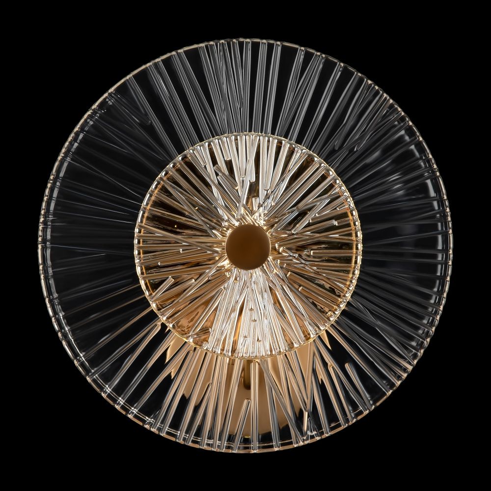 Aplica de perete Metal si Sticla Auriu/Transparent D28xH28cm Aster