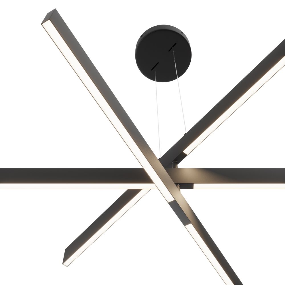 Lustra Dreptunghiulara din Aluminiu Negru 46W 2300lm 4000k L80xH120cm Origami