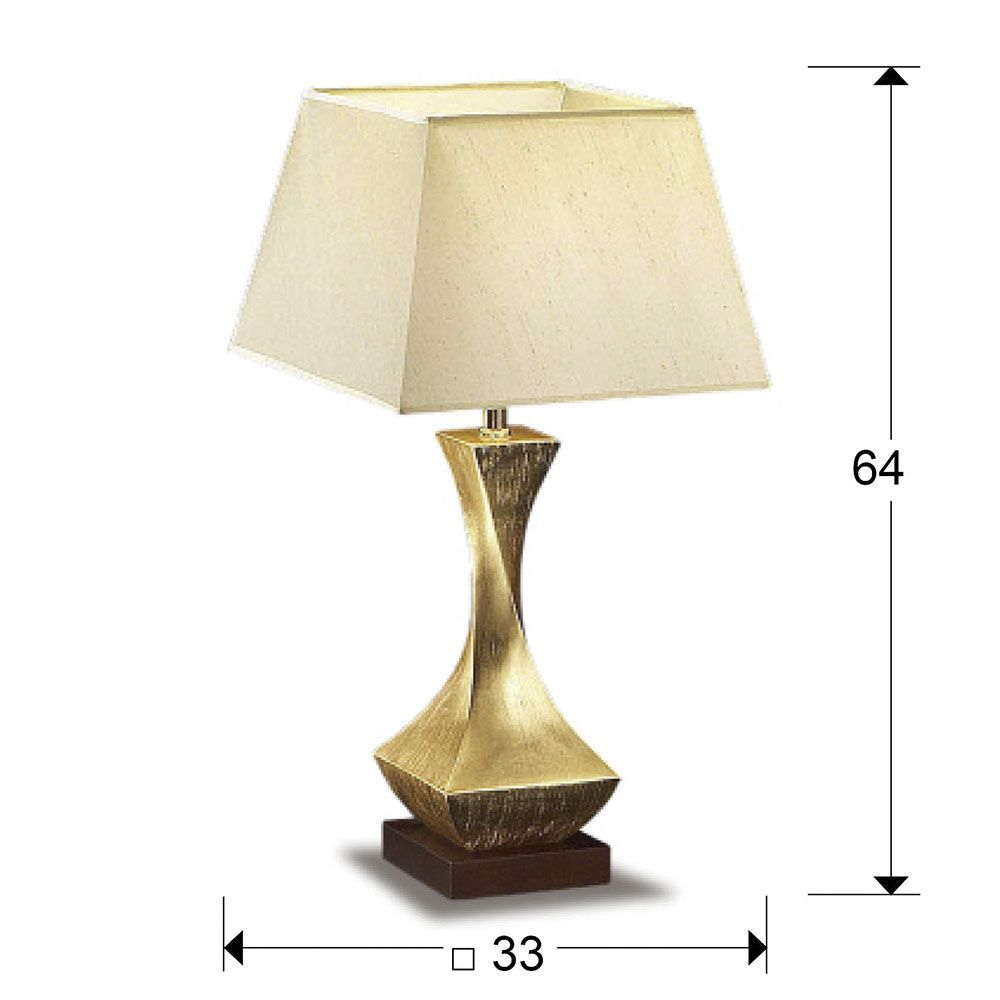 Veioza din Textil si Lemn Alb/Auriu L33xH64cm Deco