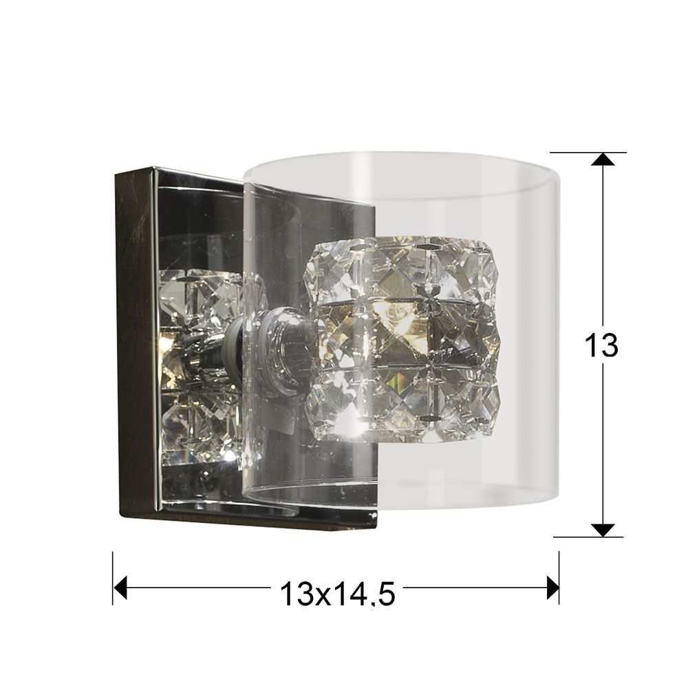 Aplica de perete din Sticla Transparent L13x15xH13cm Flash