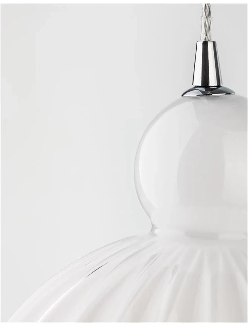 Pendul structura din Aluminiu Argintiu si abajur din Sticla Alb H120xL28cm IP20 ODELL