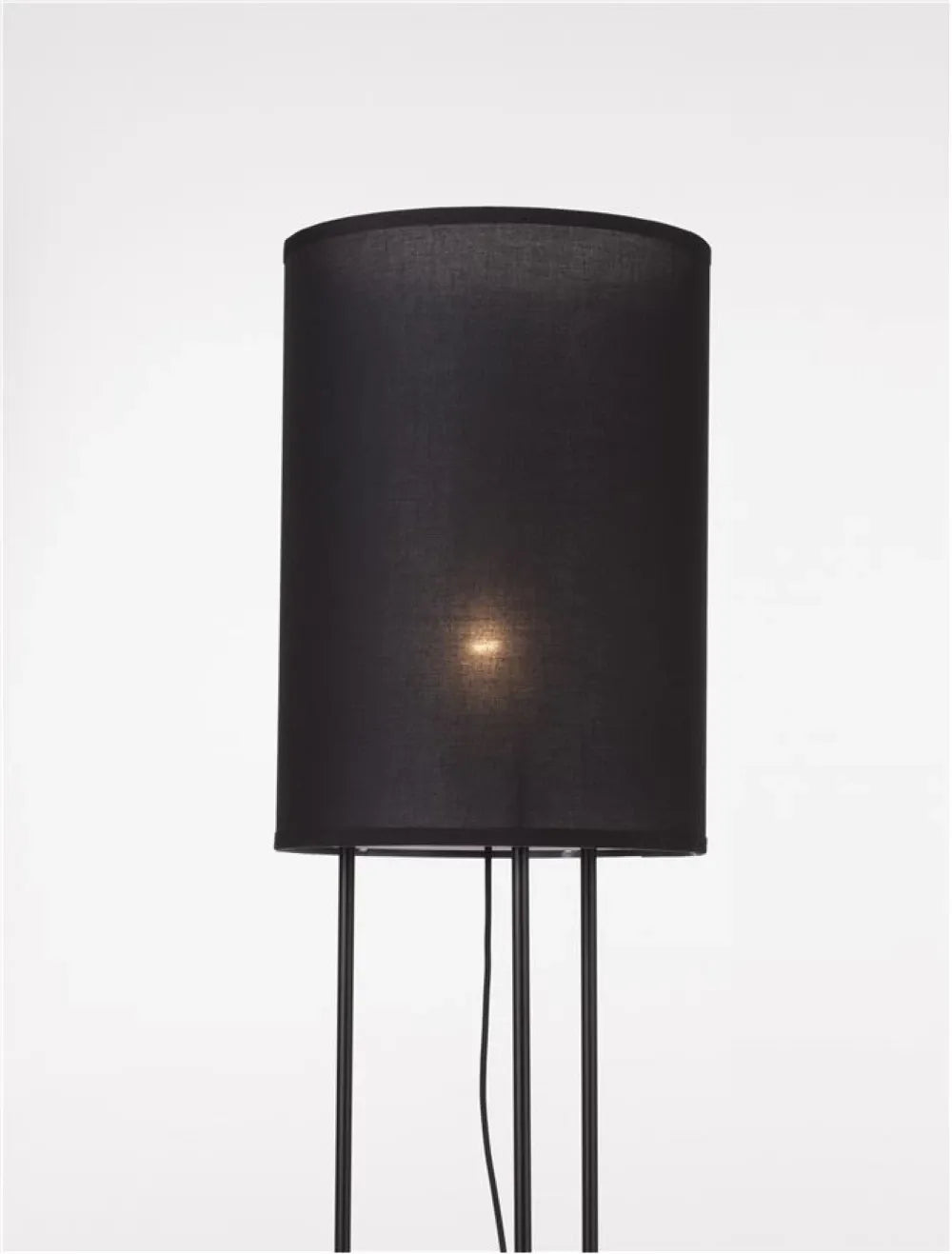 Lampa de podea structura din Aluminiu Negru si abajur din Textil Negru H135xL30cm IP20 LEITH