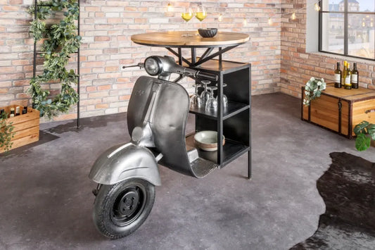 Masa bar din Lemn de mango Maro si Metal Multicolor L120xH116cm SCOOTER