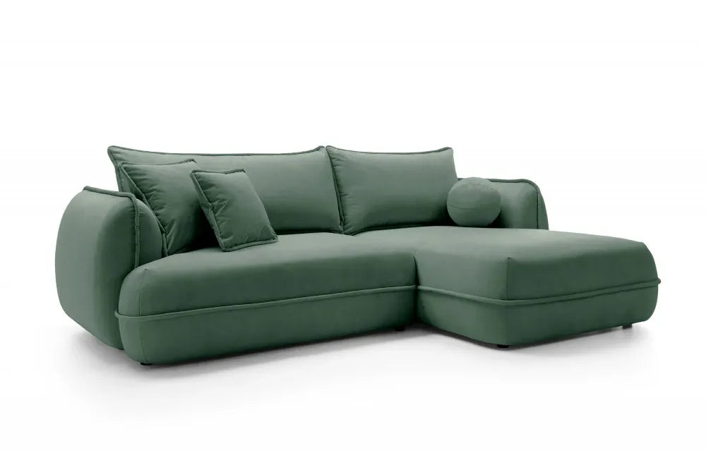 Coltar extensibil cu spatiu depozitare din Stofa Cloud Verde Visby