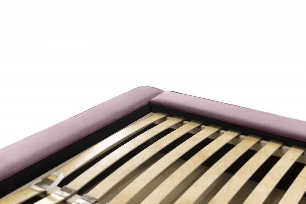 Pat 180x200cm tapitat cu Catifea Roz Naomi
