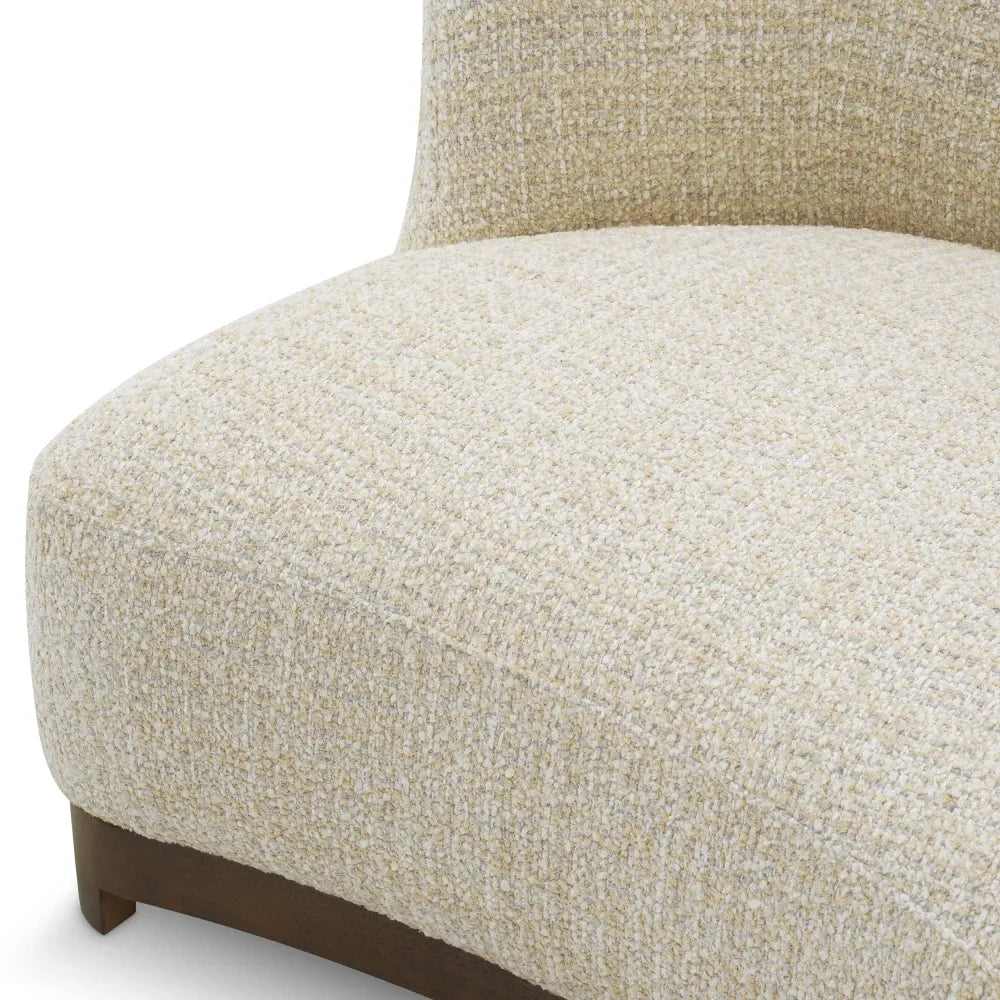 Fotoliu tapitat cu Chenille Bej L92xA92xH74cm Stelvio Eichholtz