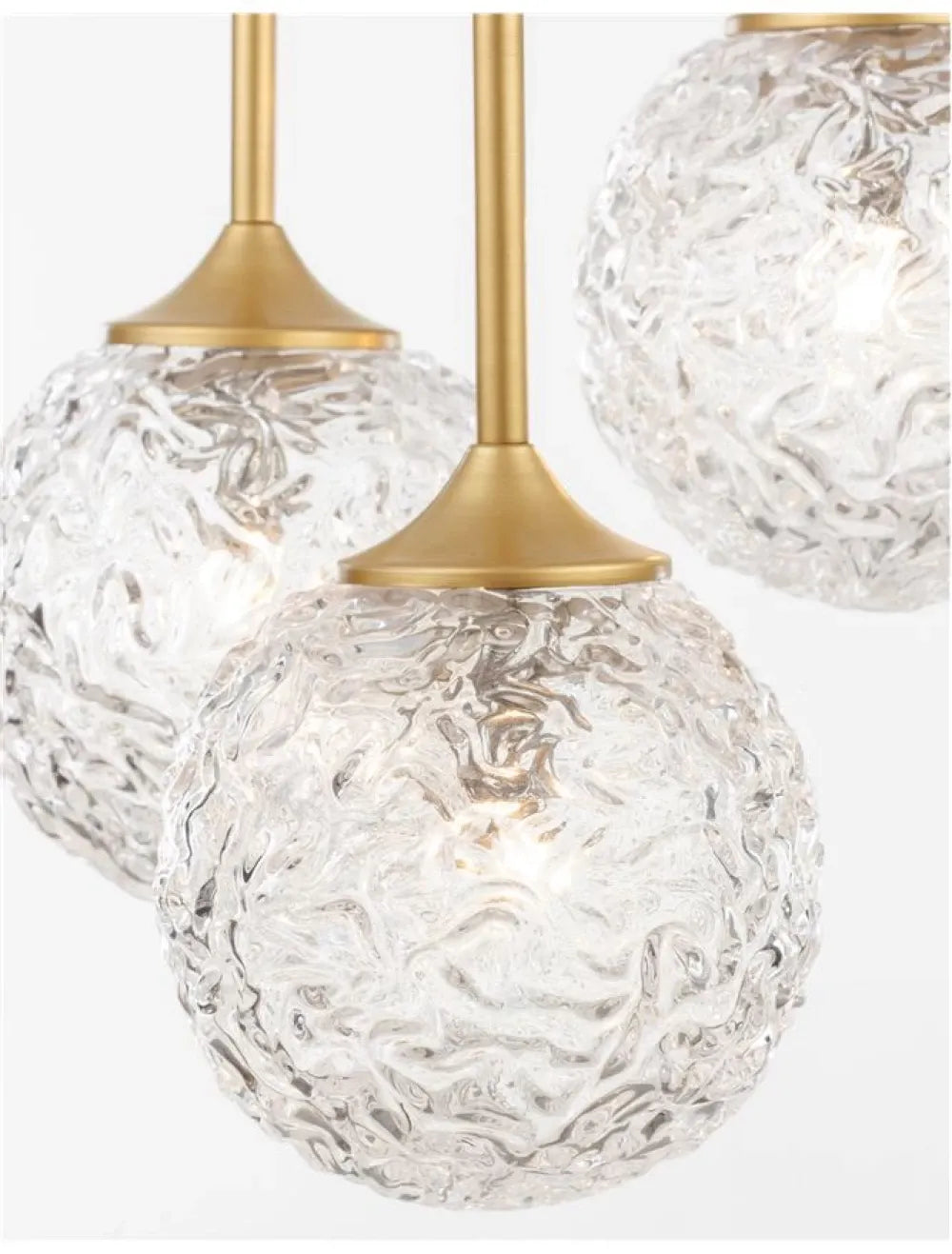 Candelabru structura din Metal Auriu si abajur din Sticla Transparent H180xL32cm IP20 MIRANO