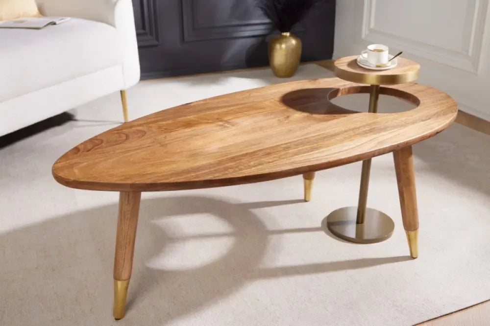Masuta de cafea Ovala din Lemn de mango Maro L110xH50cm Gastsby