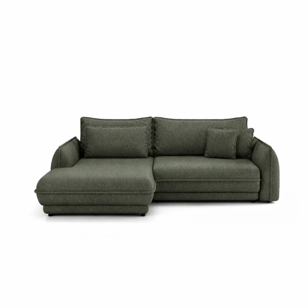 Coltar extensibil din catifea verde Ella I L267x181cm