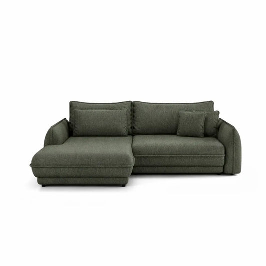 Coltar extensibil din catifea verde Ella I L267x181cm