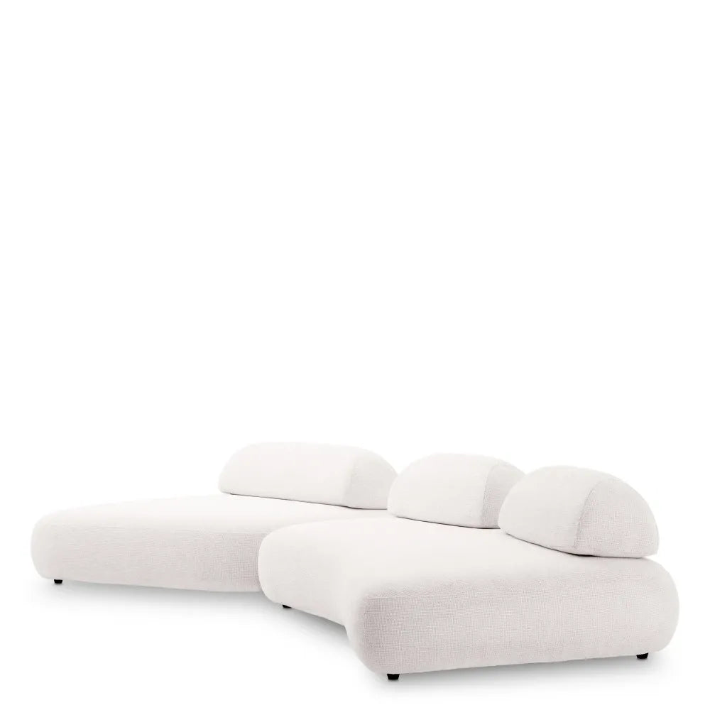 Canapea formata din 2 module tapitat cu Stofa Lyssa Alb L232/172xA173/185xH78cm Residenza Eichholtz