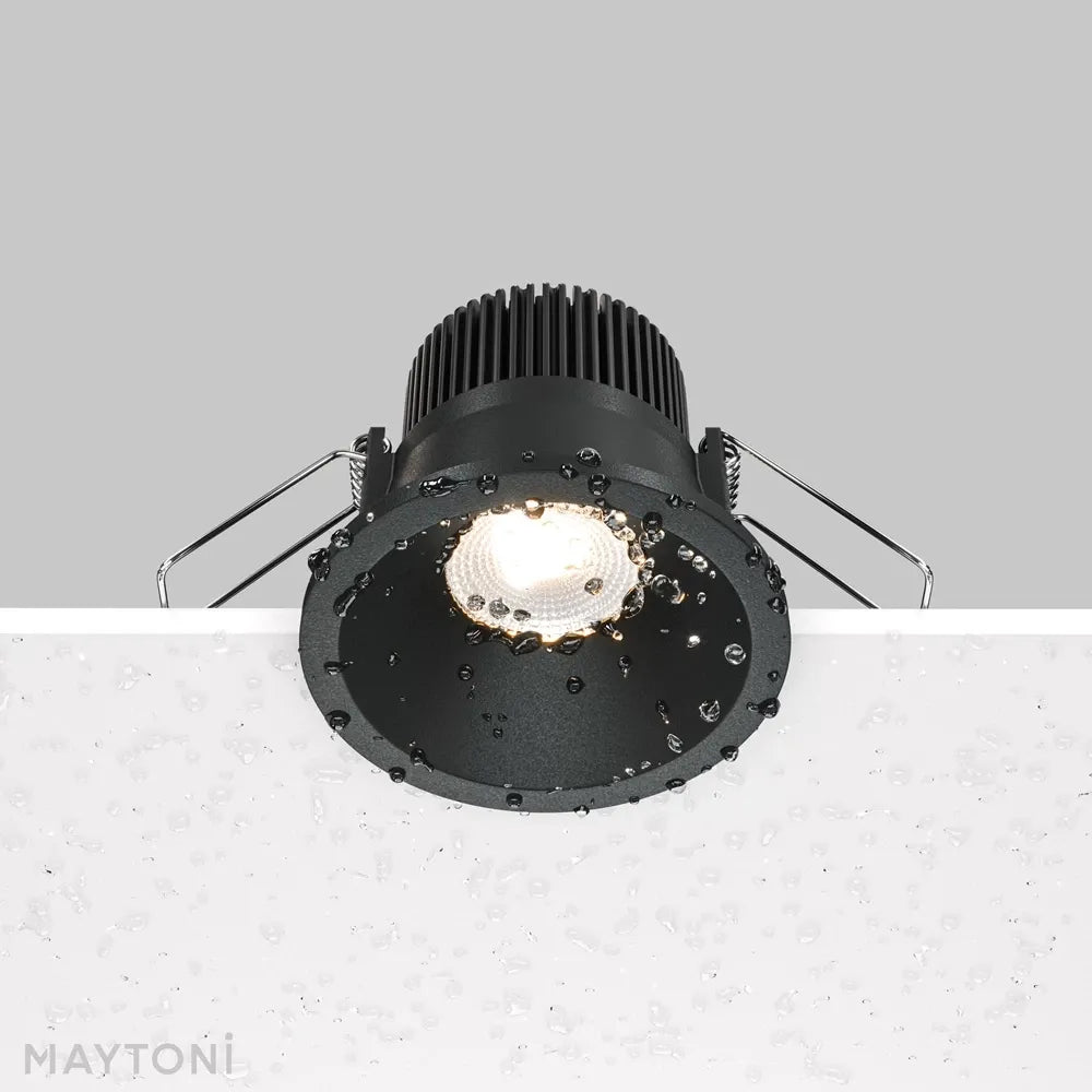 Spot incastrat rotund din Aluminiu Negru H6xD6cm IP 65 6W 420lm 3000k Zoom