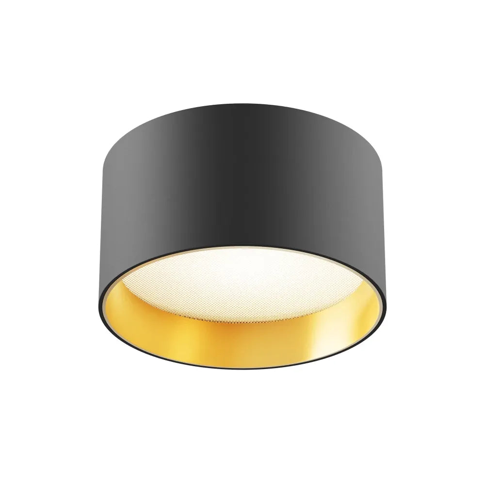 Spot aplicat din Aluminiu Negru/Auriu mat H6.4xD12cm Vega