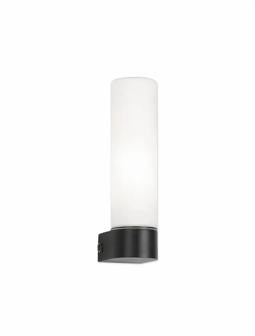 Aplica de perete structura din Aluminiu Negru si abajur din Sticla Alb H21.5xL5cm IP44 CORB