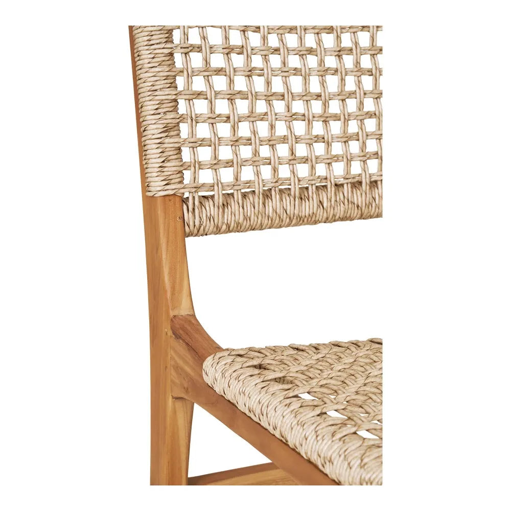 Set 2 scaune de exterior din Lemn de tec Maro si Ratan Maro H90xL50xA56cm Derby