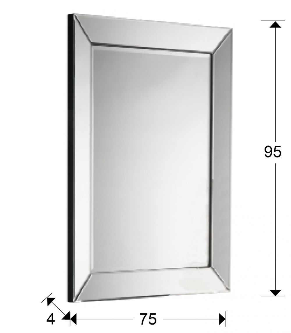 Oglinda Dreptunghiulara Argintie Roma H95xL75cm