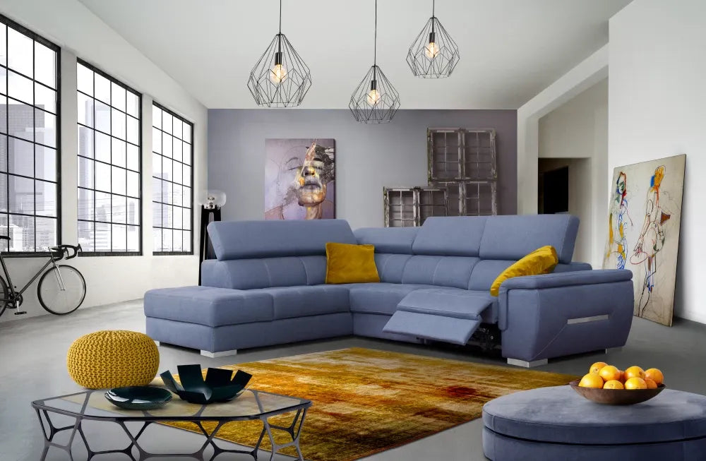 Coltar customizabil cu recliner in forma de L 300cm Quebec