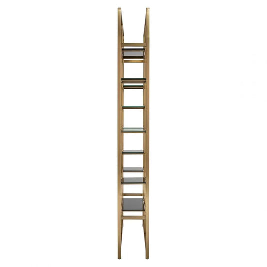Raft din Sticla securizata Negru si Metal Auriu periat L108xH230cm Magnus Richmond Interiors