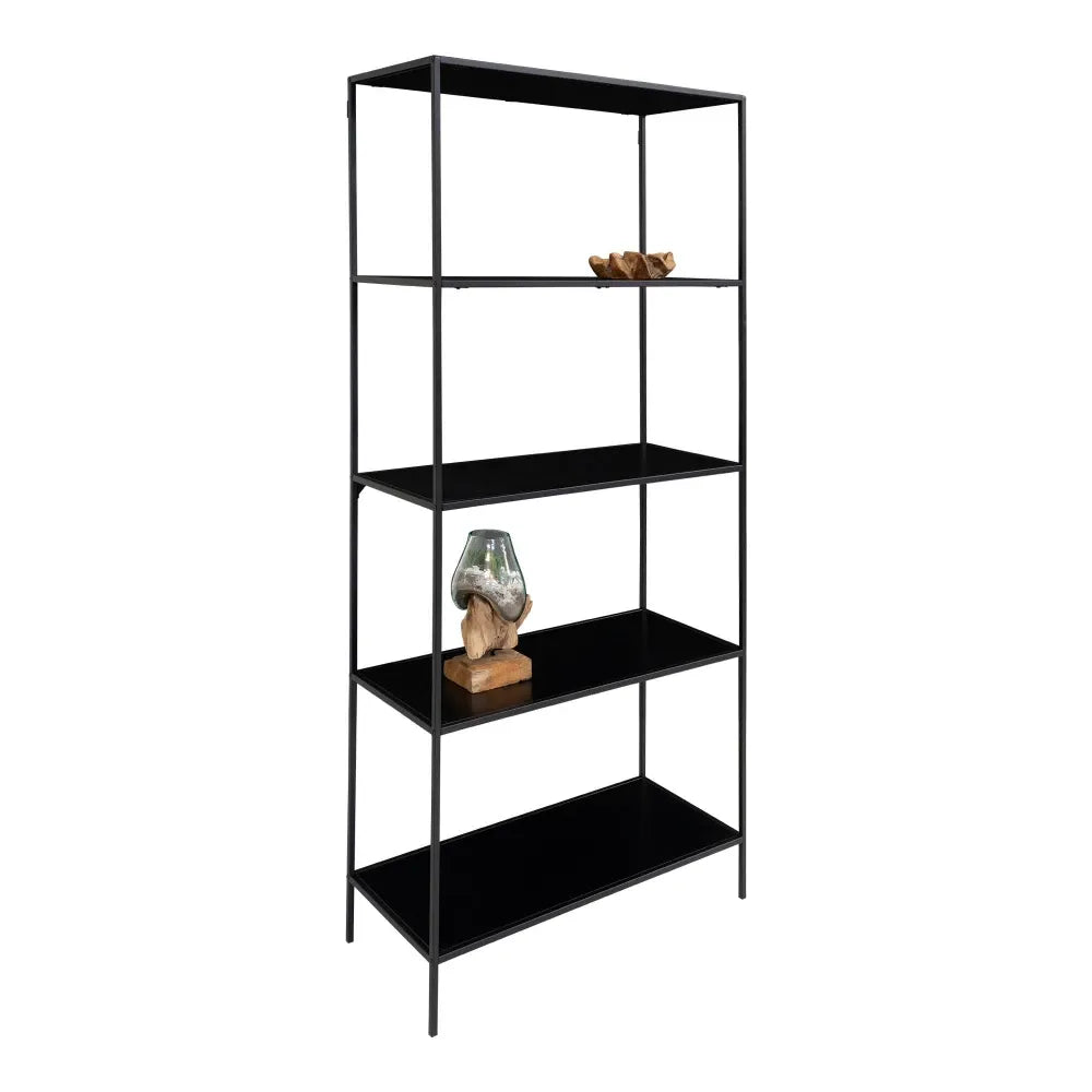 Etajera din Metal Negru si PAL Negru L80xH170cm Vita