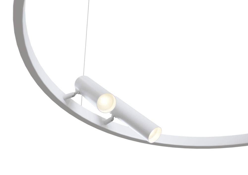 Lustra ovala cu inaltime reglabila din Metal Alb cu LED L120x90xH120cm Satellite