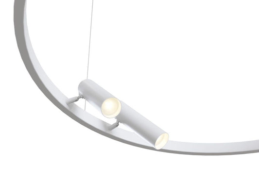 Lustra ovala cu inaltime reglabila din Metal Alb cu LED L120x90xH120cm Satellite