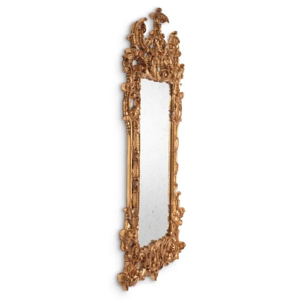 Oglinda cu rama din Lemn/Metal Auriu L91xH160cm Rococo Eichholtz