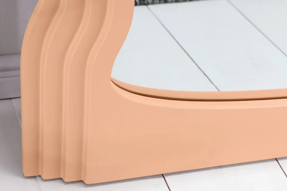 Oglinda cu rama din Poliuretan Roz piersica H160xL80cm Wave