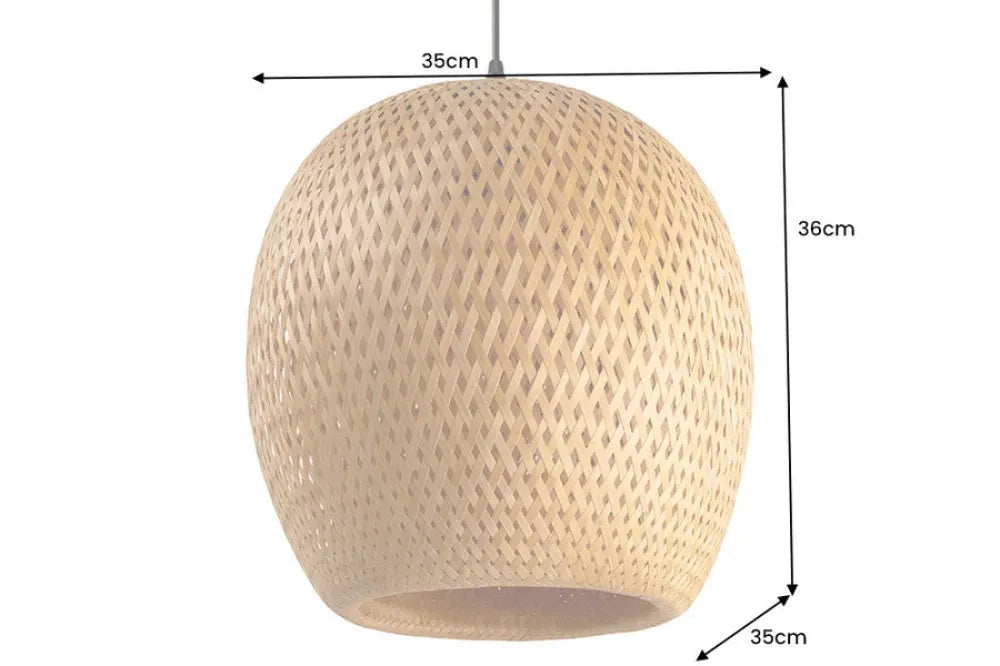 Pendul din Metal Argintiu/Negru si Bambus Maro D35xH157cm ORGANIC LIVING