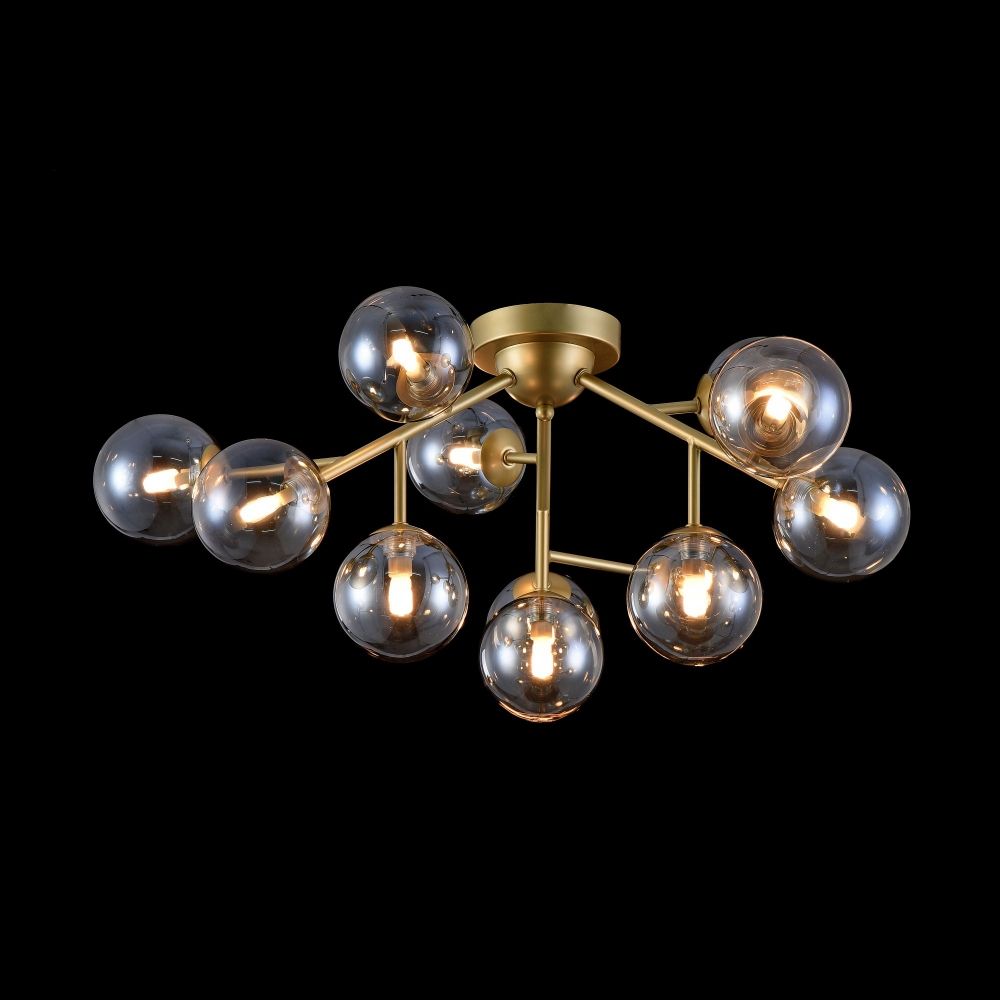 Candelabru Rotund din Metal si Sticla Auriu/Auriu Dallas D60xH20cm