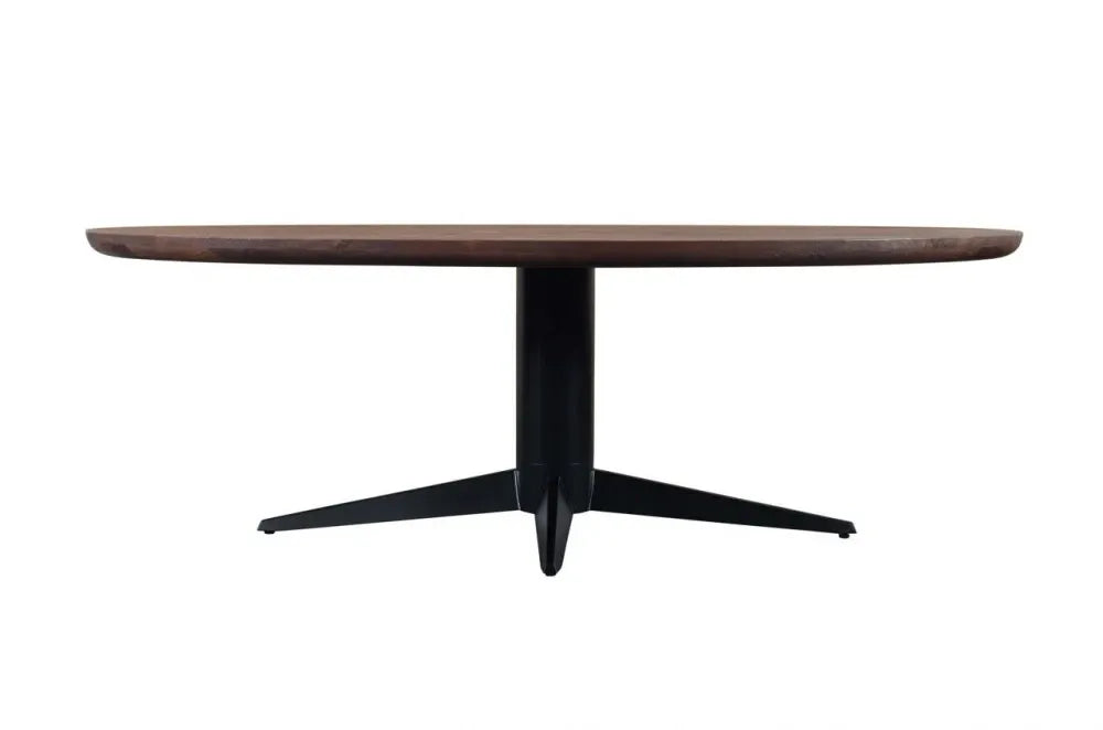 Masa ovala din Metal Negru si Lemn de mango Maro L230xH76cm Stafford Richmond interiors