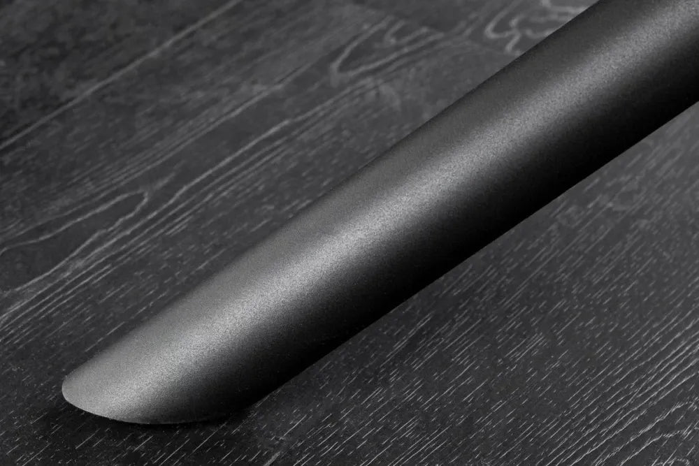 Masa din Sticla securizata/Ceramica Alb cu efect de marmura si Metal Negru L120-160xH77cm Mikado